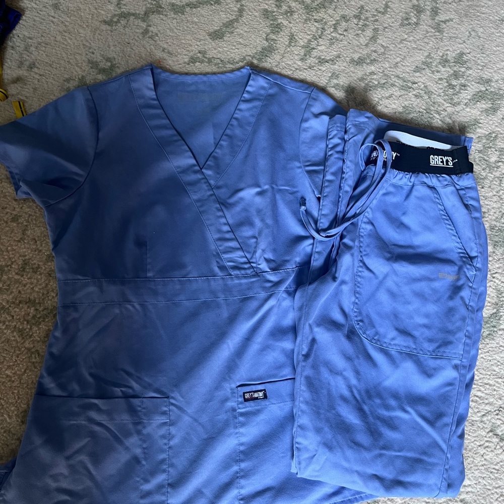 Women’s Grey's Anatomy Blue Scrub Set XS